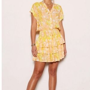 𝅺Tart Collections Kalli Dress Womens Size M Sunset Cloud Ruffled New